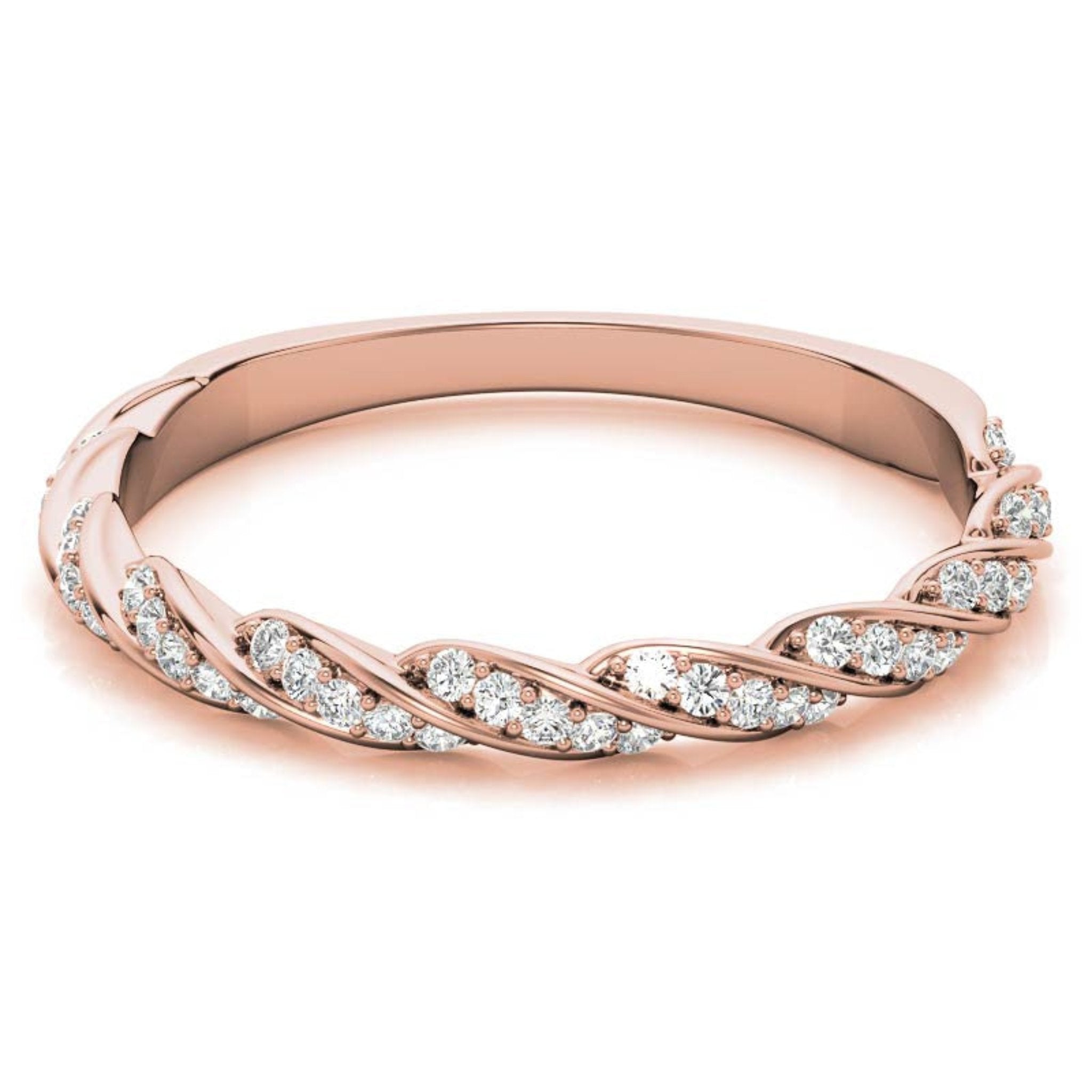 Rose Gold Silver Half-Eternity Adjustable Infinity Braided Ring For Woman