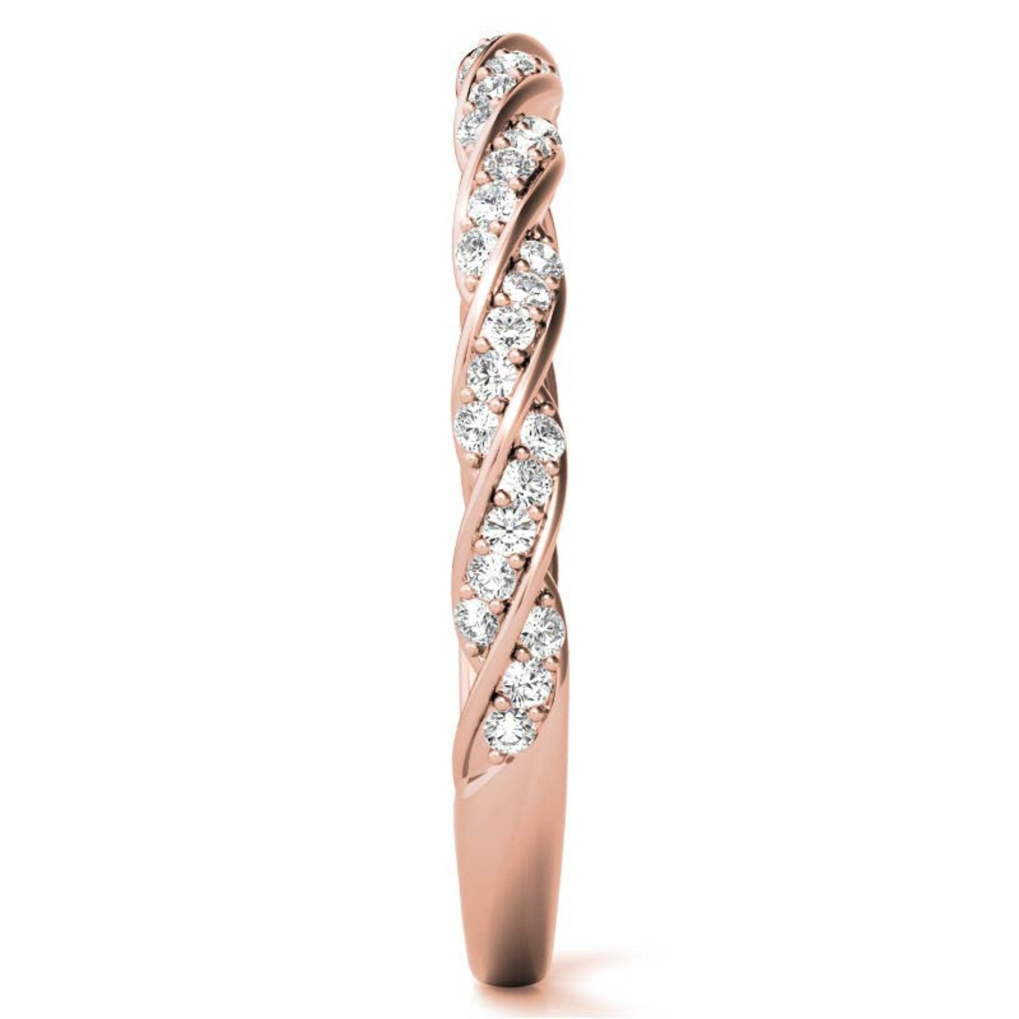 Rose Gold Silver Half-Eternity Adjustable Infinity Braided Ring For Woman