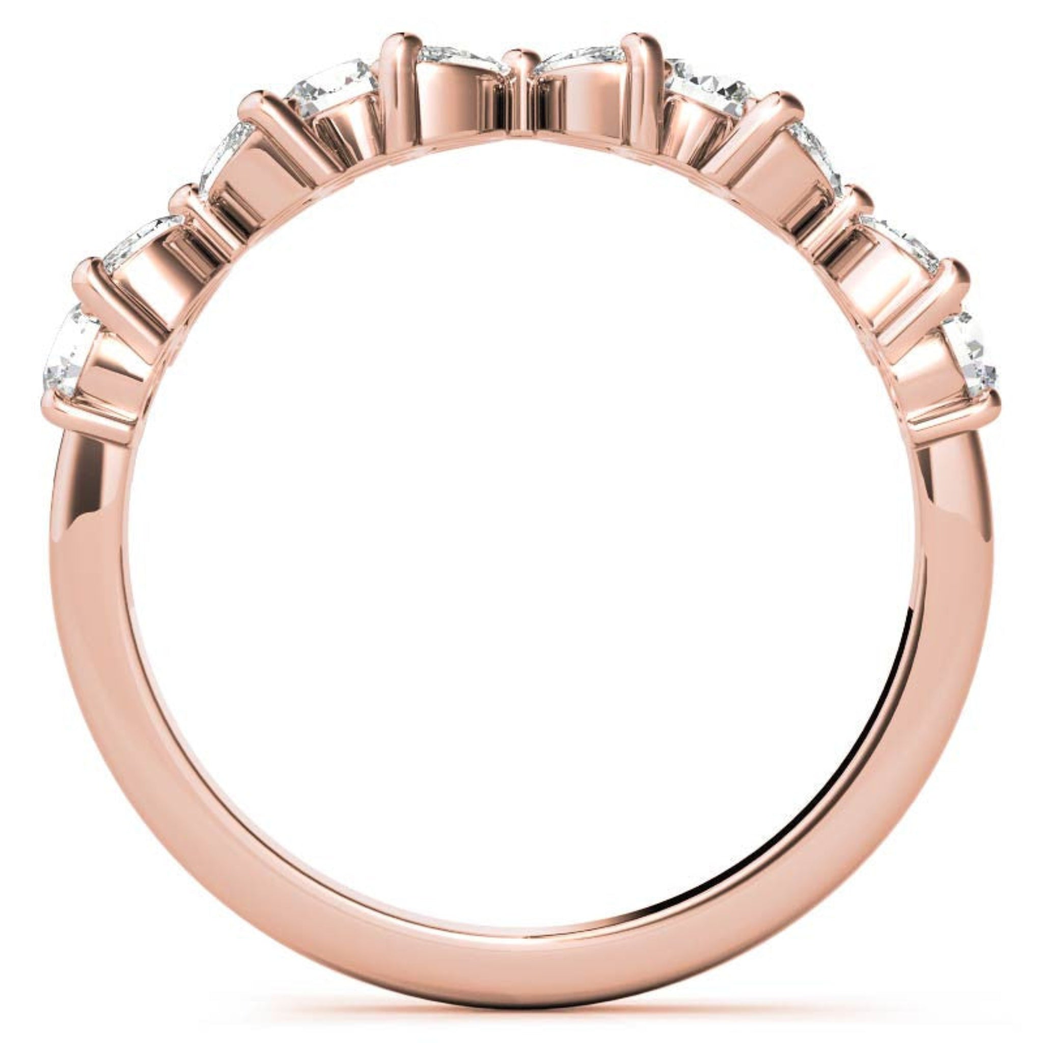 Rose Gold Silver Floral Eternity Adjustable Marquise-Cut Ring For Woman