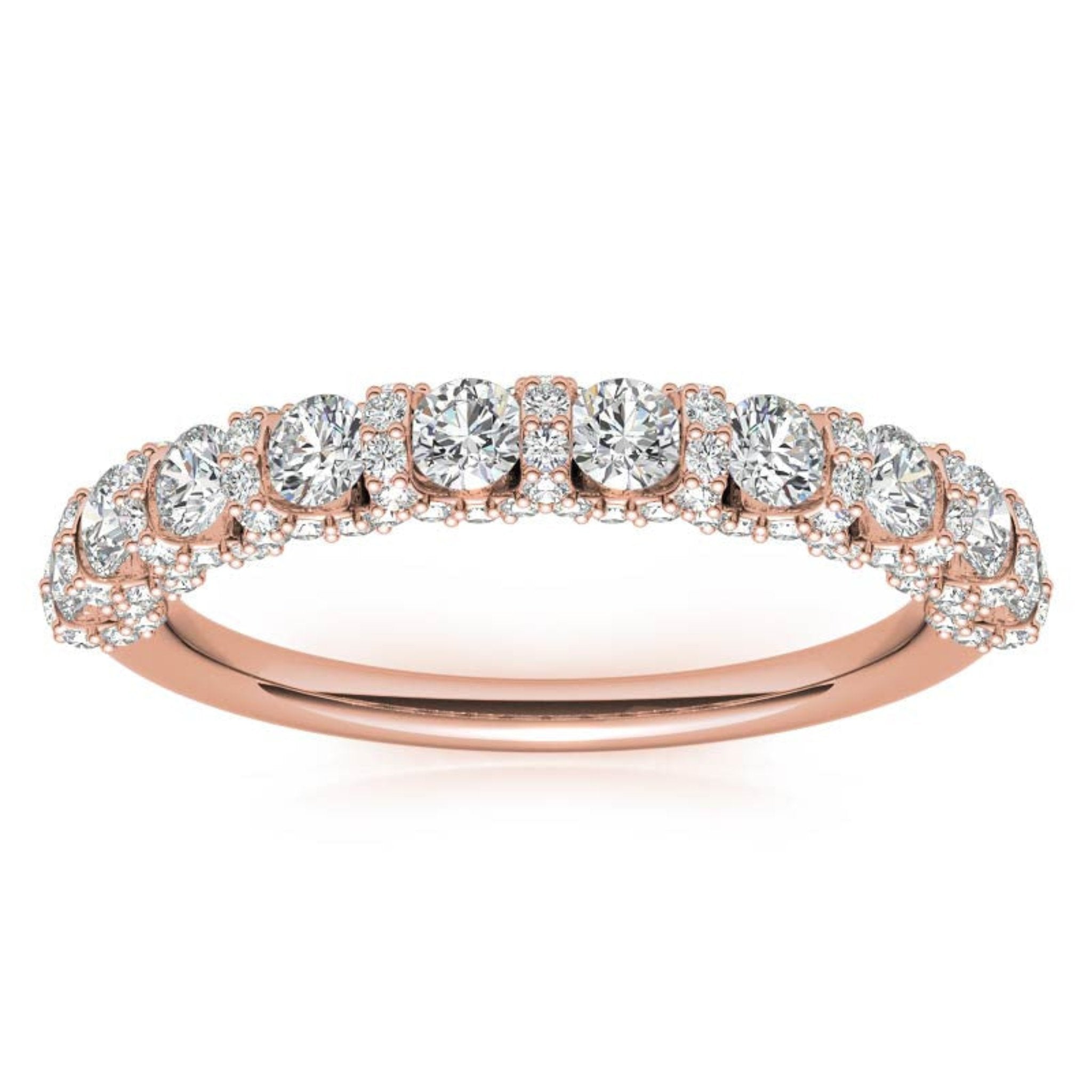 Rose Gold Silver Luxurious Adjustable Half-Circle Ring For Woman