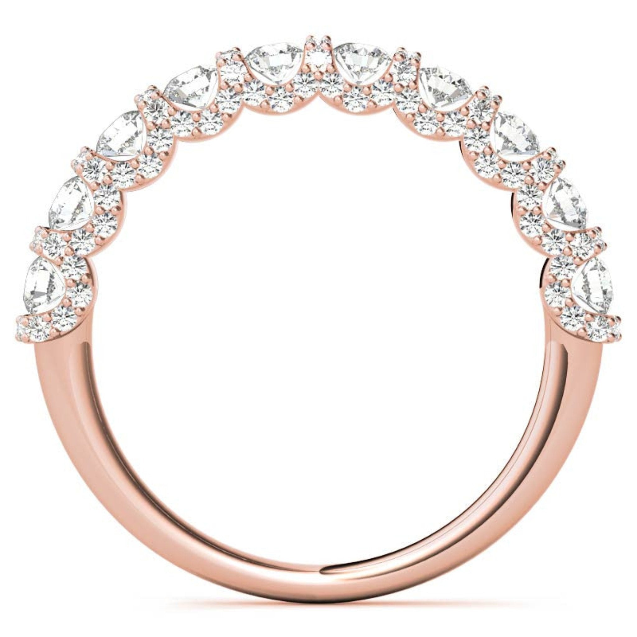 Rose Gold Silver Luxurious Adjustable Half-Circle Ring For Woman