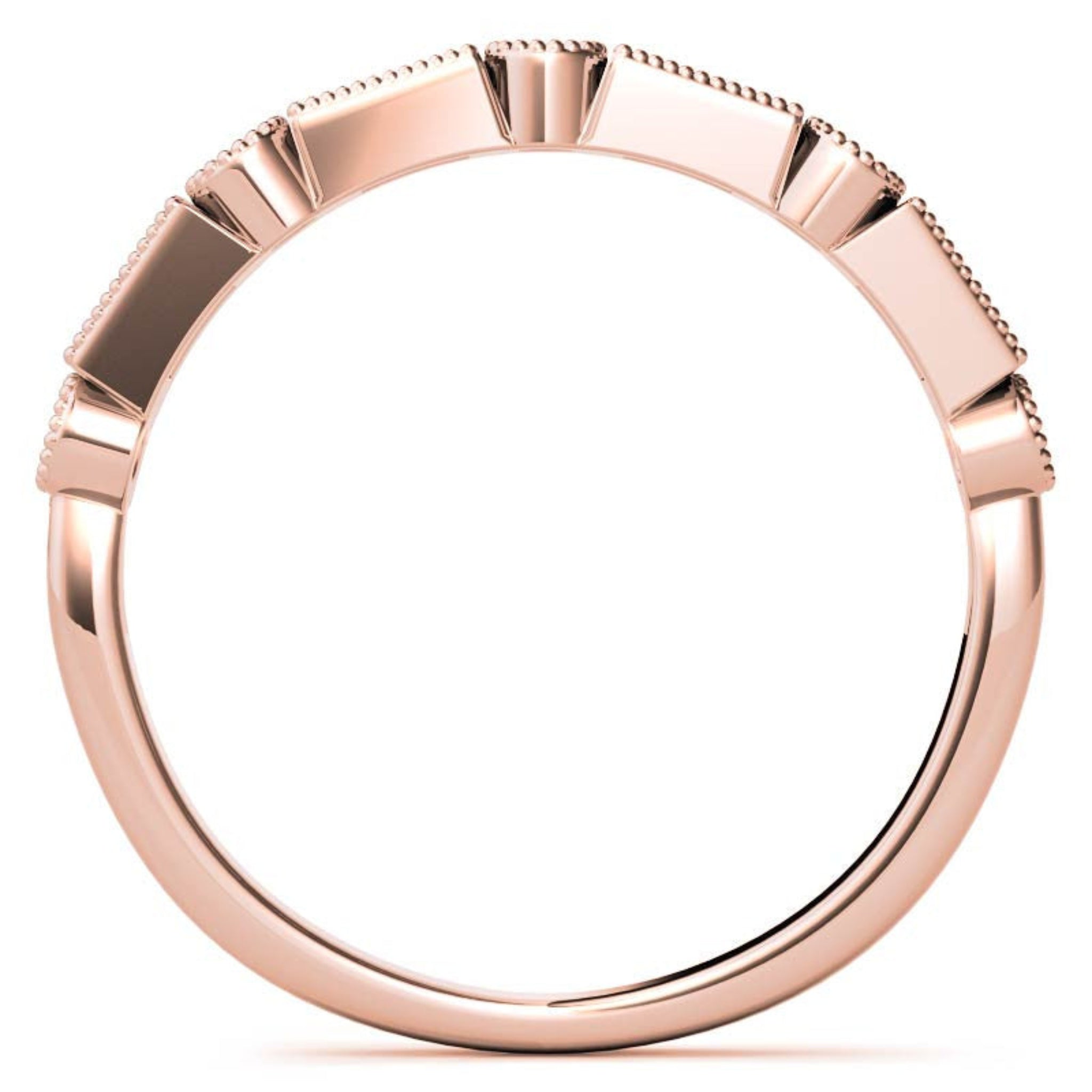 Rose Gold Silver Dual-Shaped Adjustable Baguette Milgrain Ring For Woman