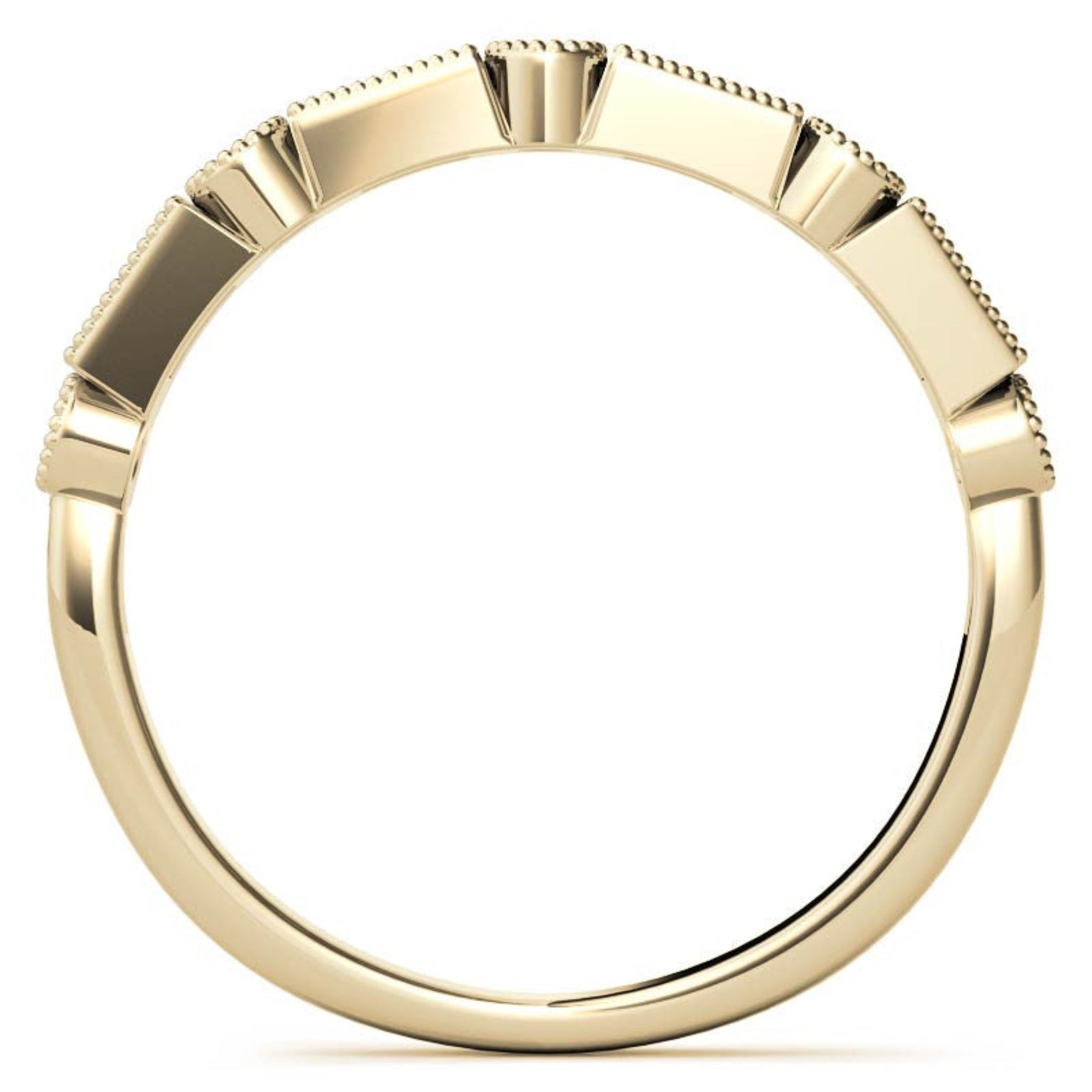 Yellow Gold Silver Dual-Shaped Adjustable Baguette Milgrain Ring For Woman