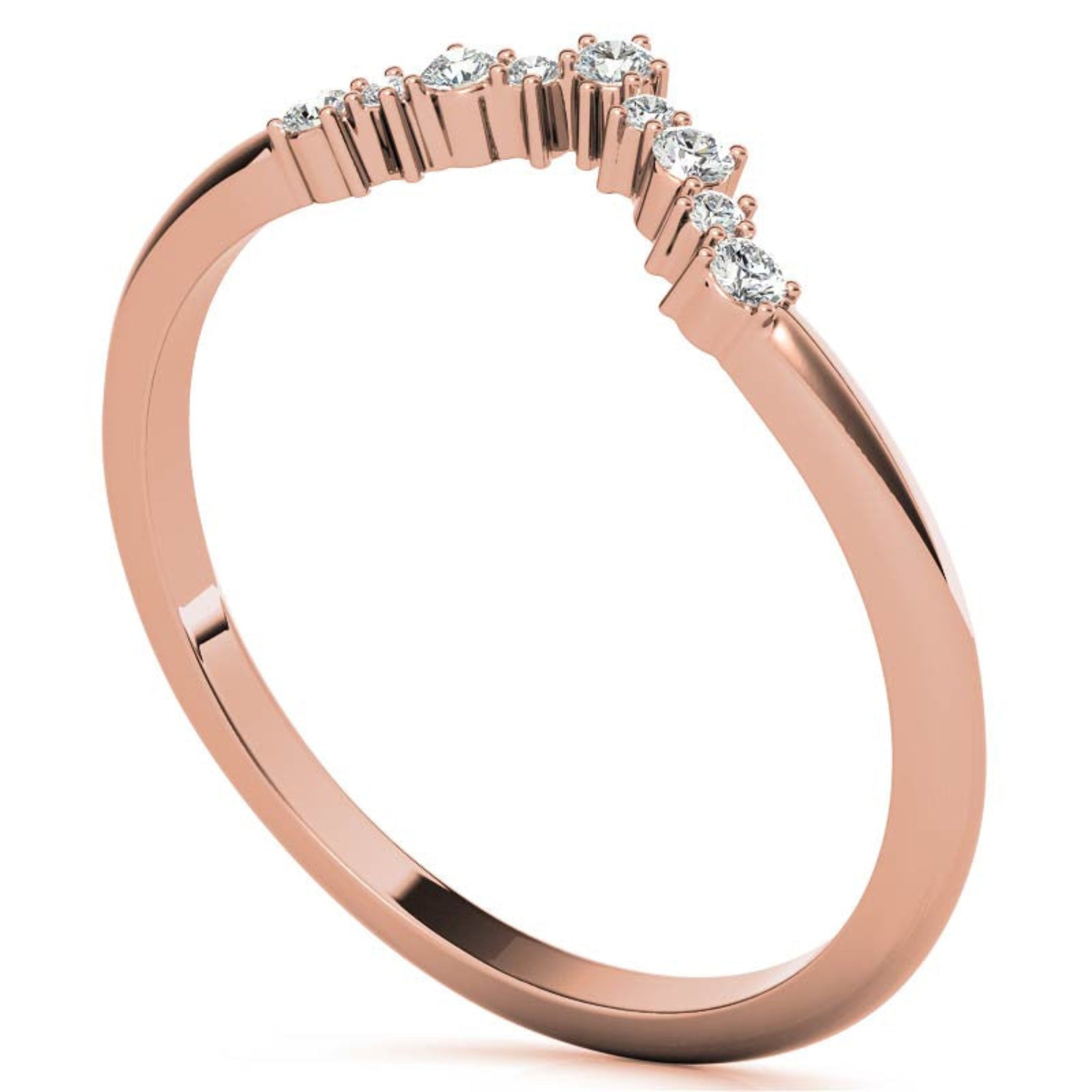 Rose Gold Silver Art Deco V-Shape Adjustable Tapered Zig Zag Ring For Woman