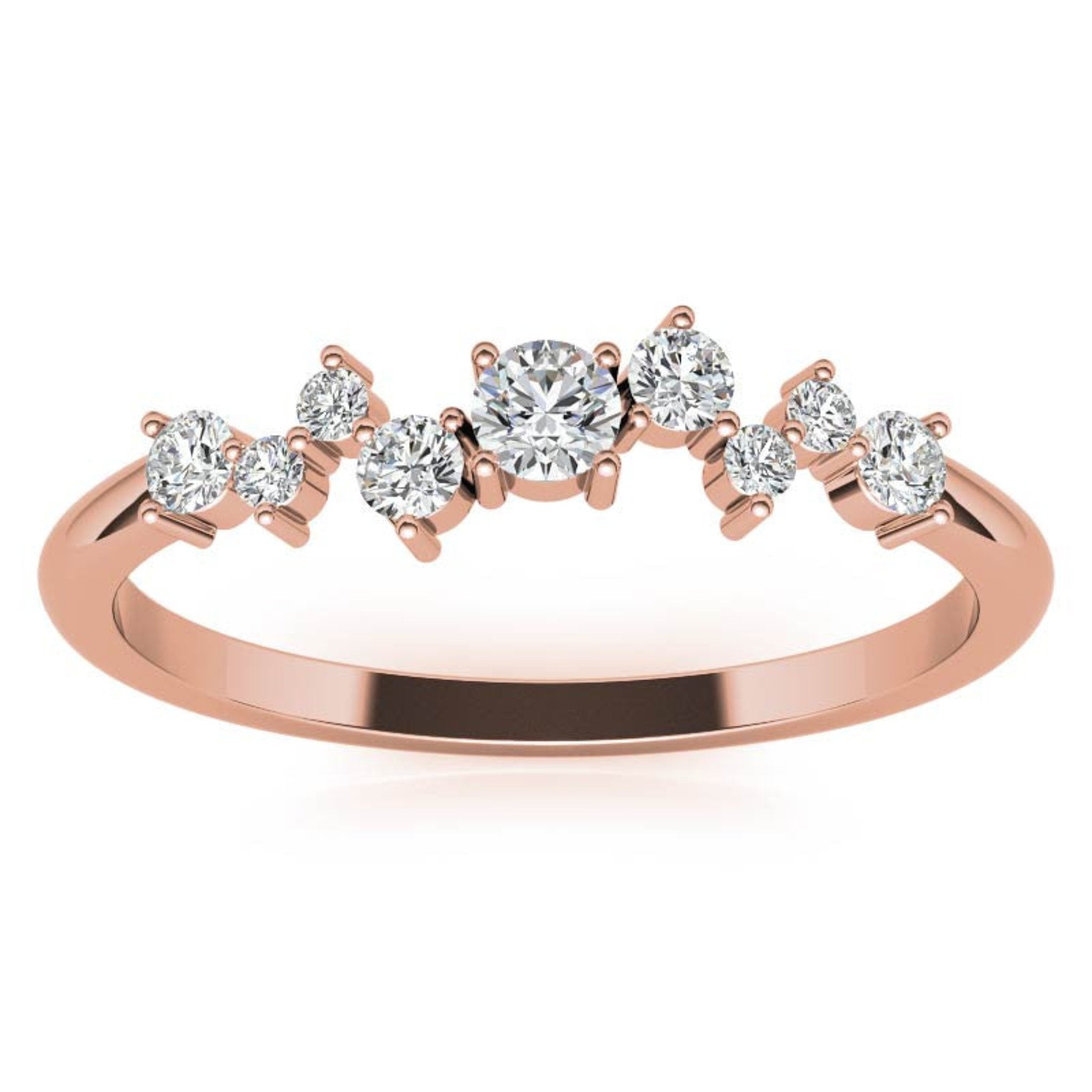 Rose Gold Silver Unique Cluster Adjustable Cascading Miracle Ring For Woman