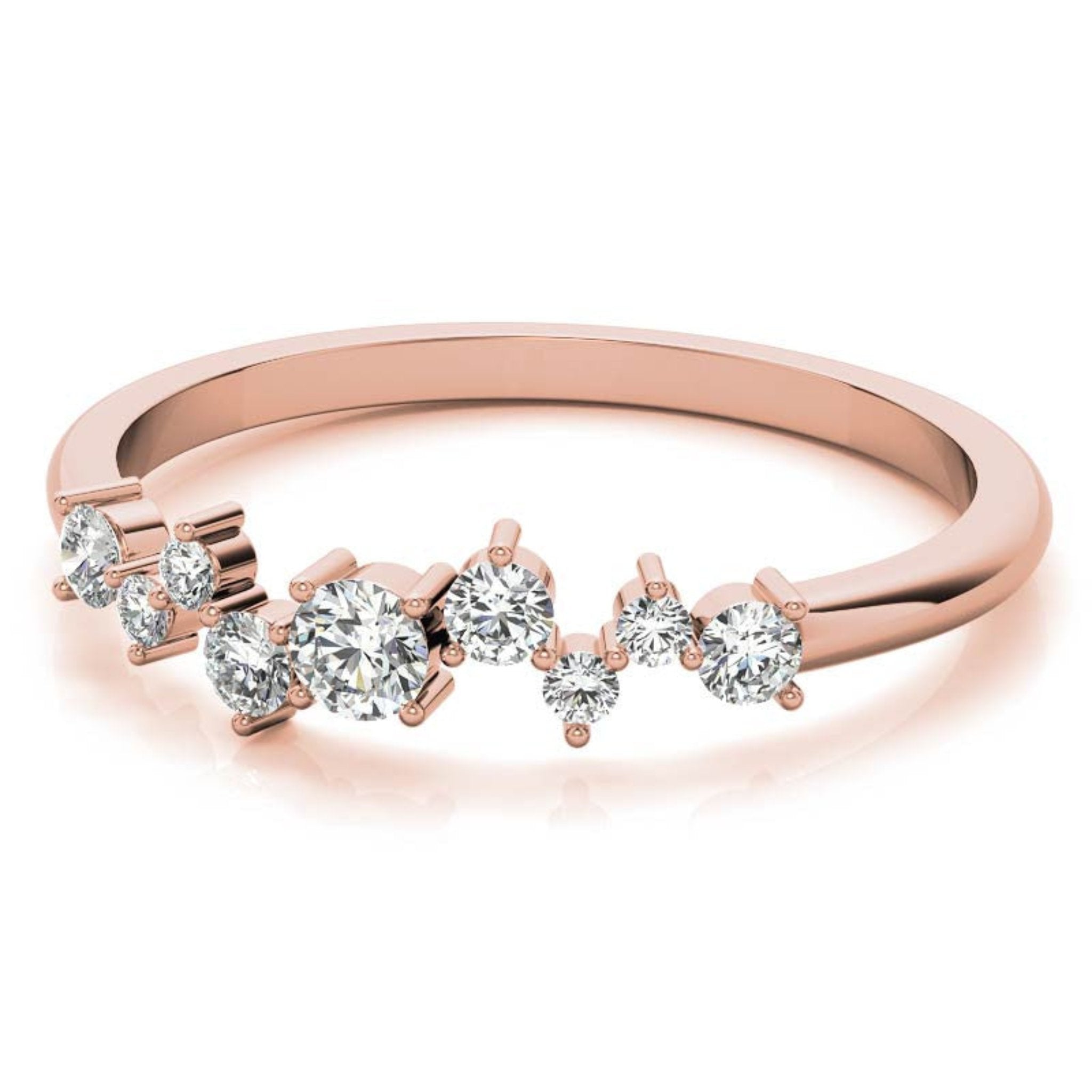 Rose Gold Silver Unique Cluster Adjustable Cascading Miracle Ring For Woman