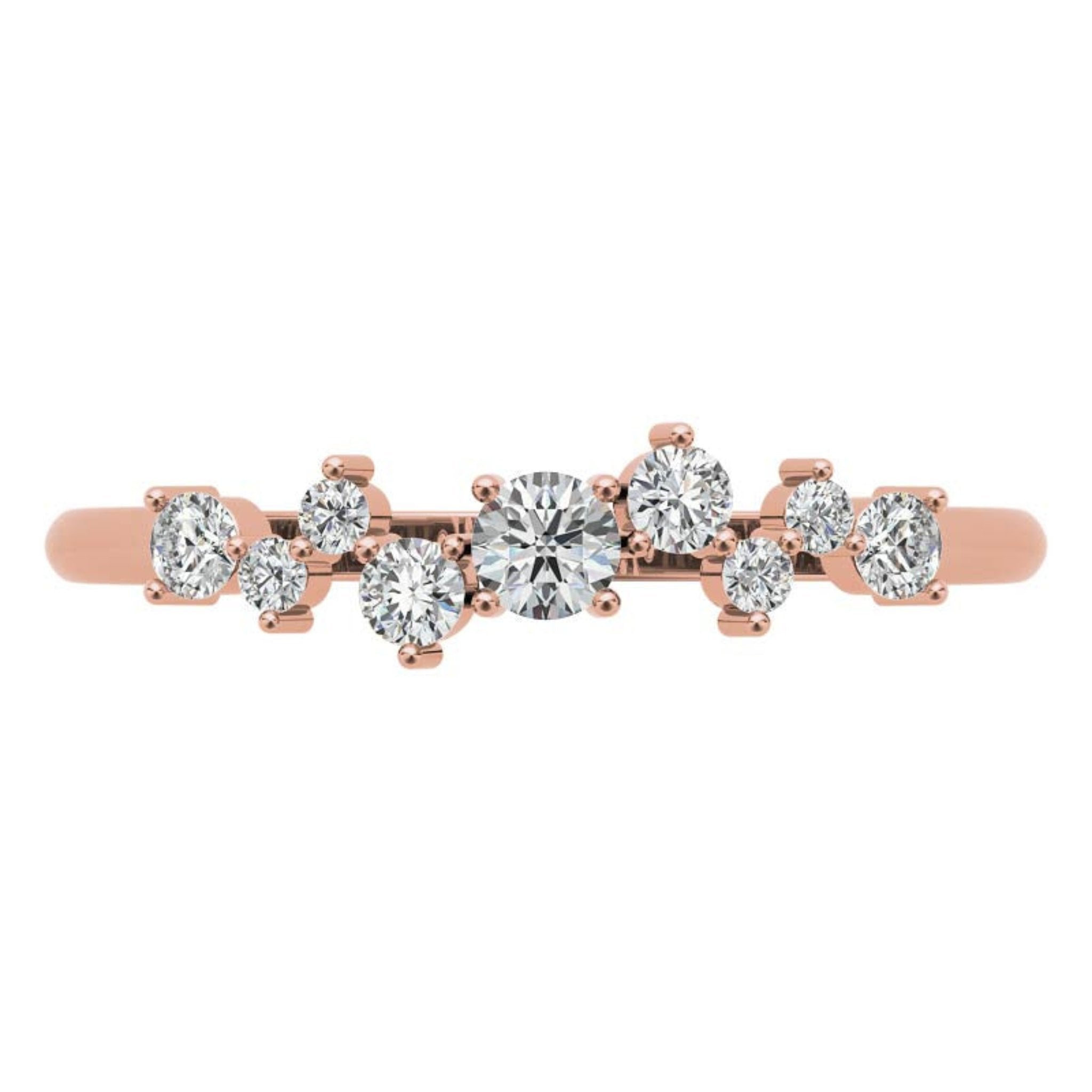 Rose Gold Silver Unique Cluster Adjustable Cascading Miracle Ring For Woman