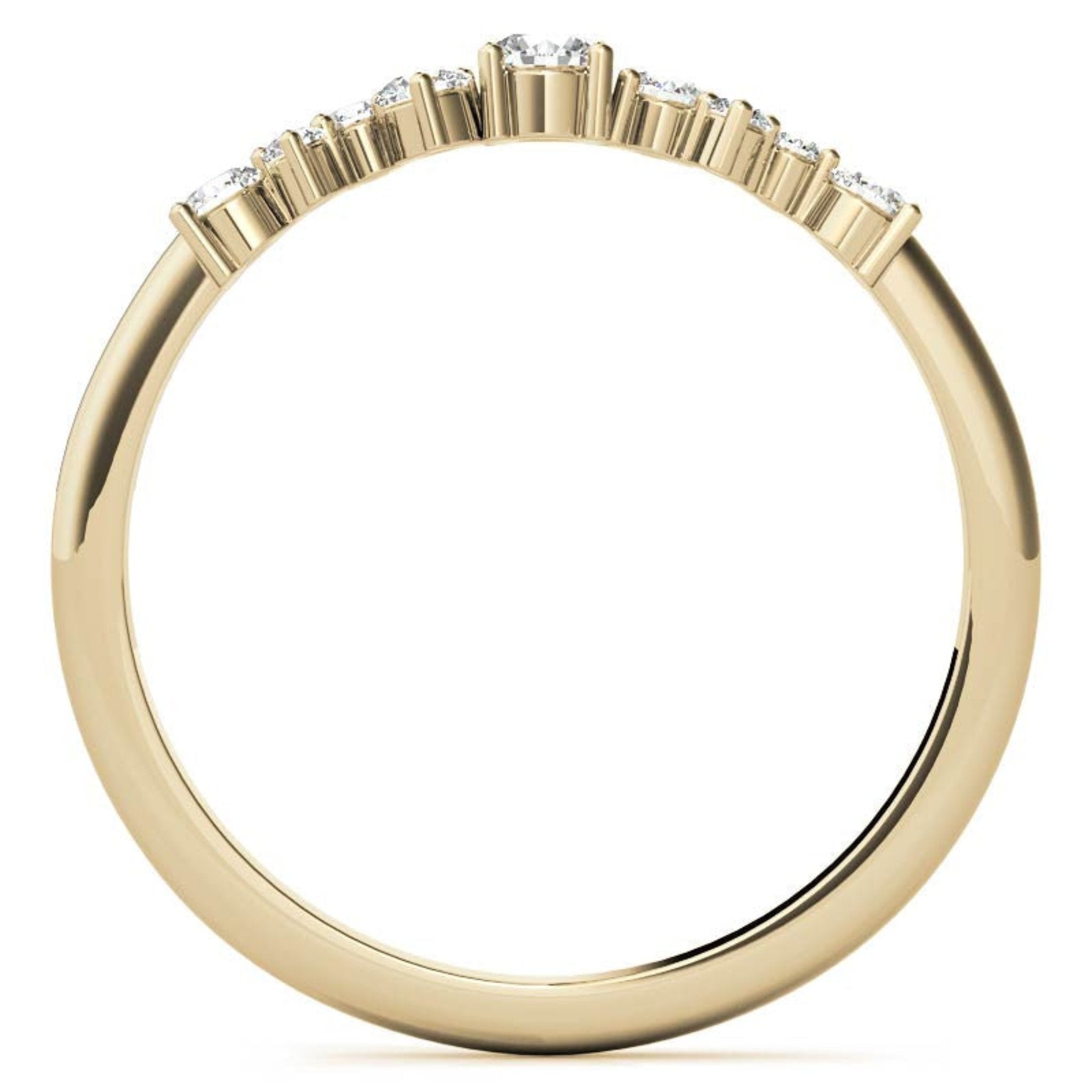 Yellow Gold Silver Unique Cluster Adjustable Staggered Miracle Ring For Woman