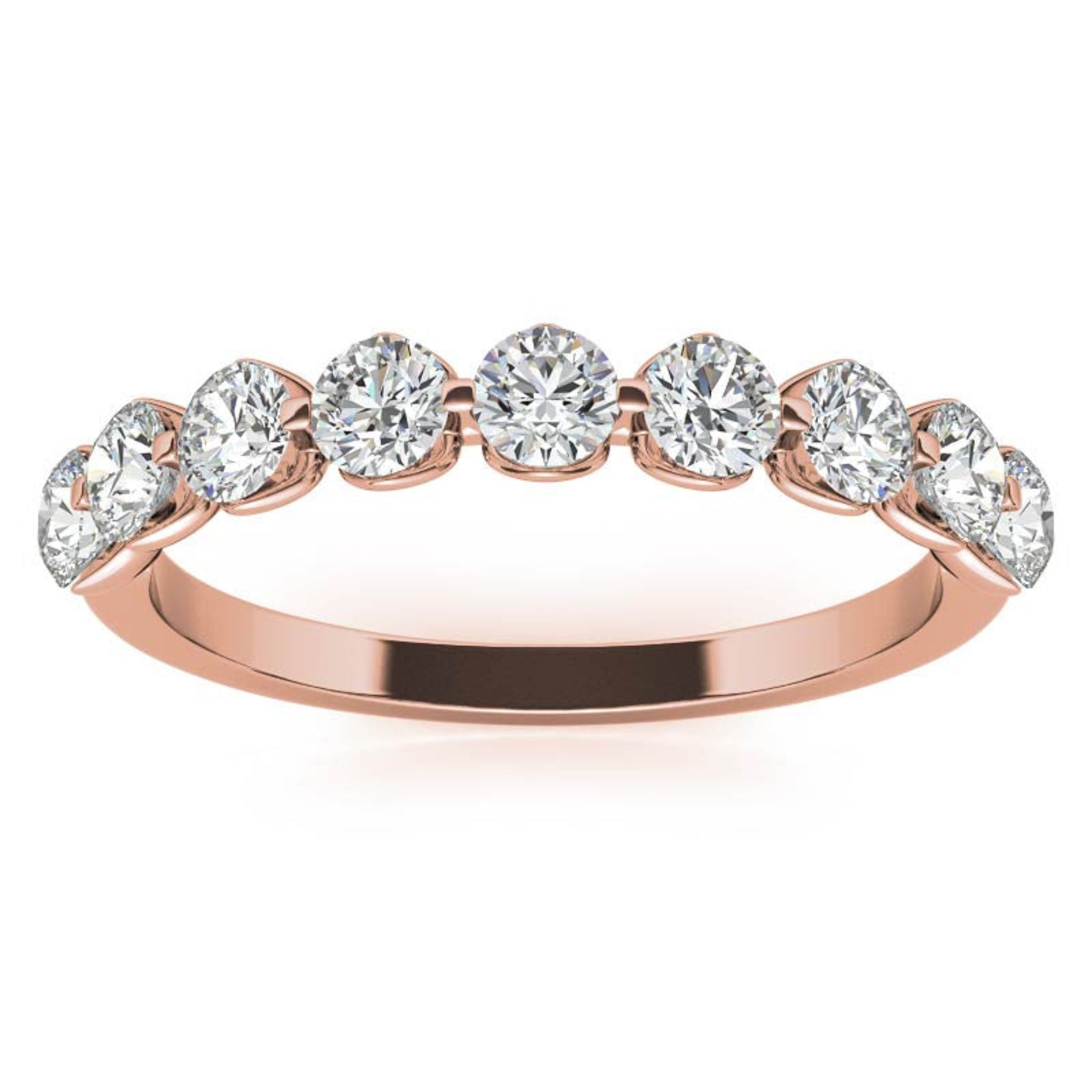 Sterling Silver Graceful Adjustable Round Cut Diamond Rose Gold Ring For Women