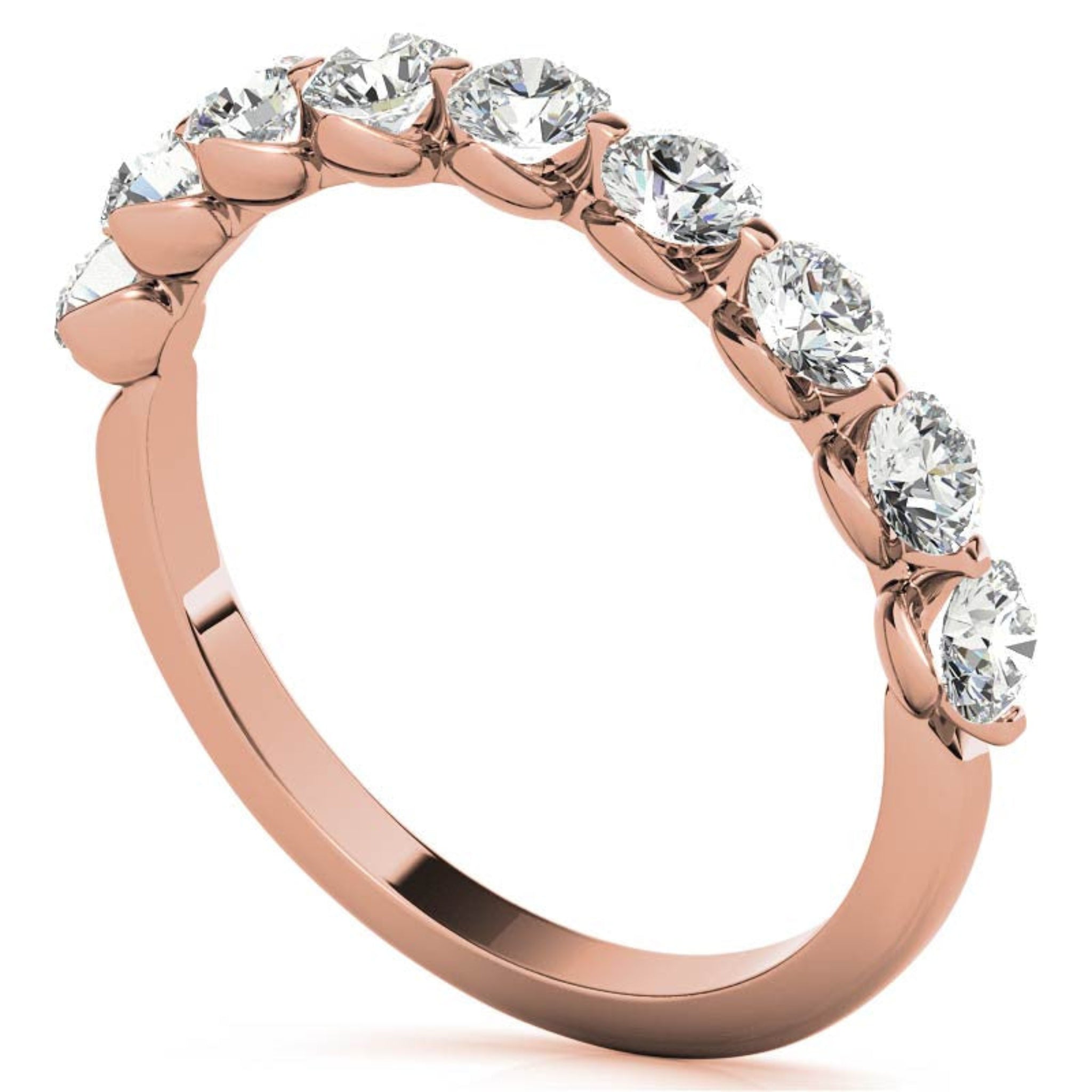 Sterling Silver Graceful Adjustable Round Cut Diamond Rose Gold Ring For Women