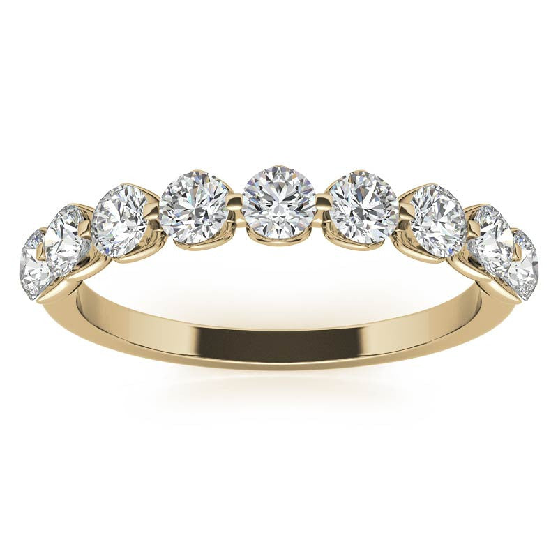 Sterling Silver Graceful Adjustable Round Cut Diamond Yellow Gold Ring For Women