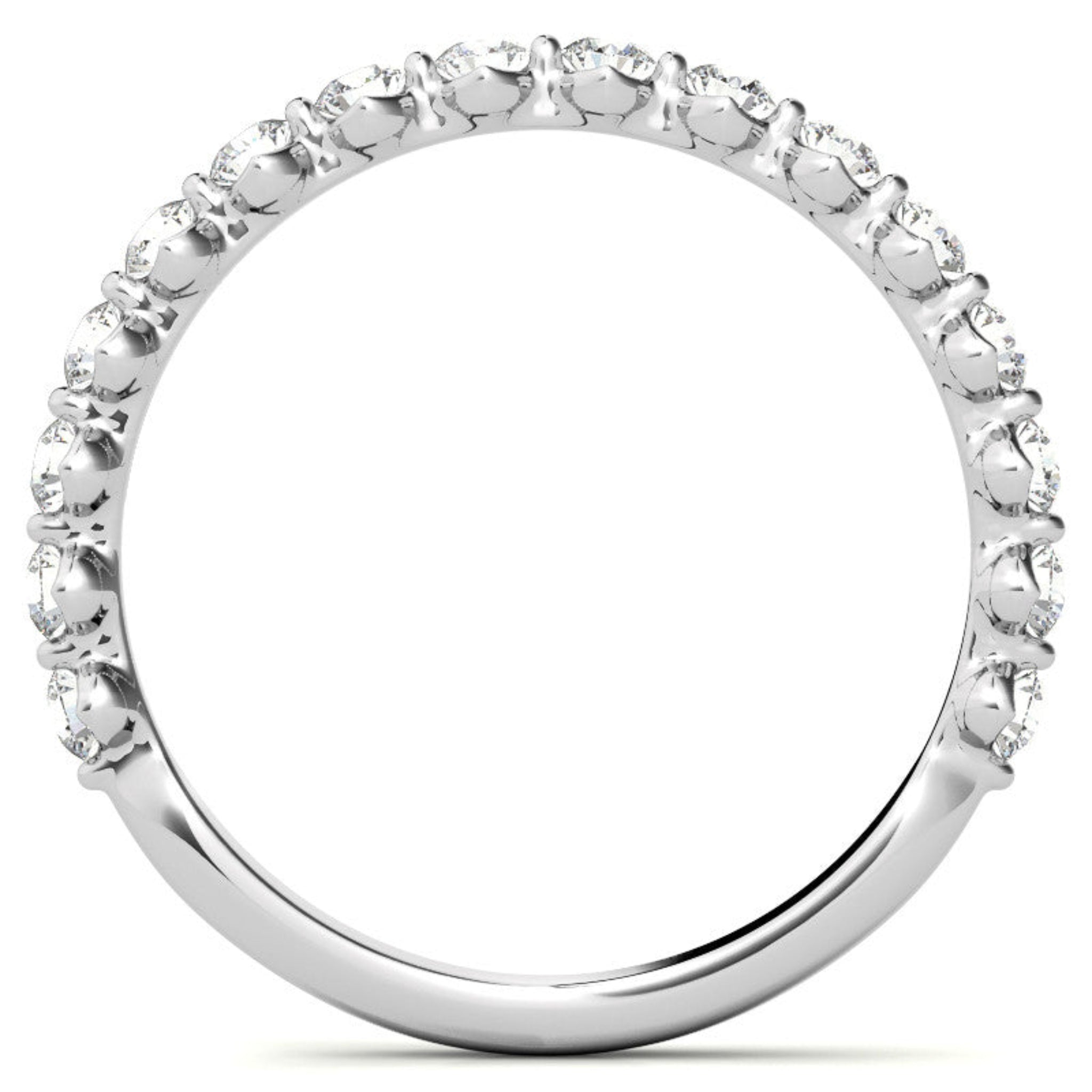 Sterling Silver Elegant Adjustable Round Diamond White Gold Eternity Band For Women