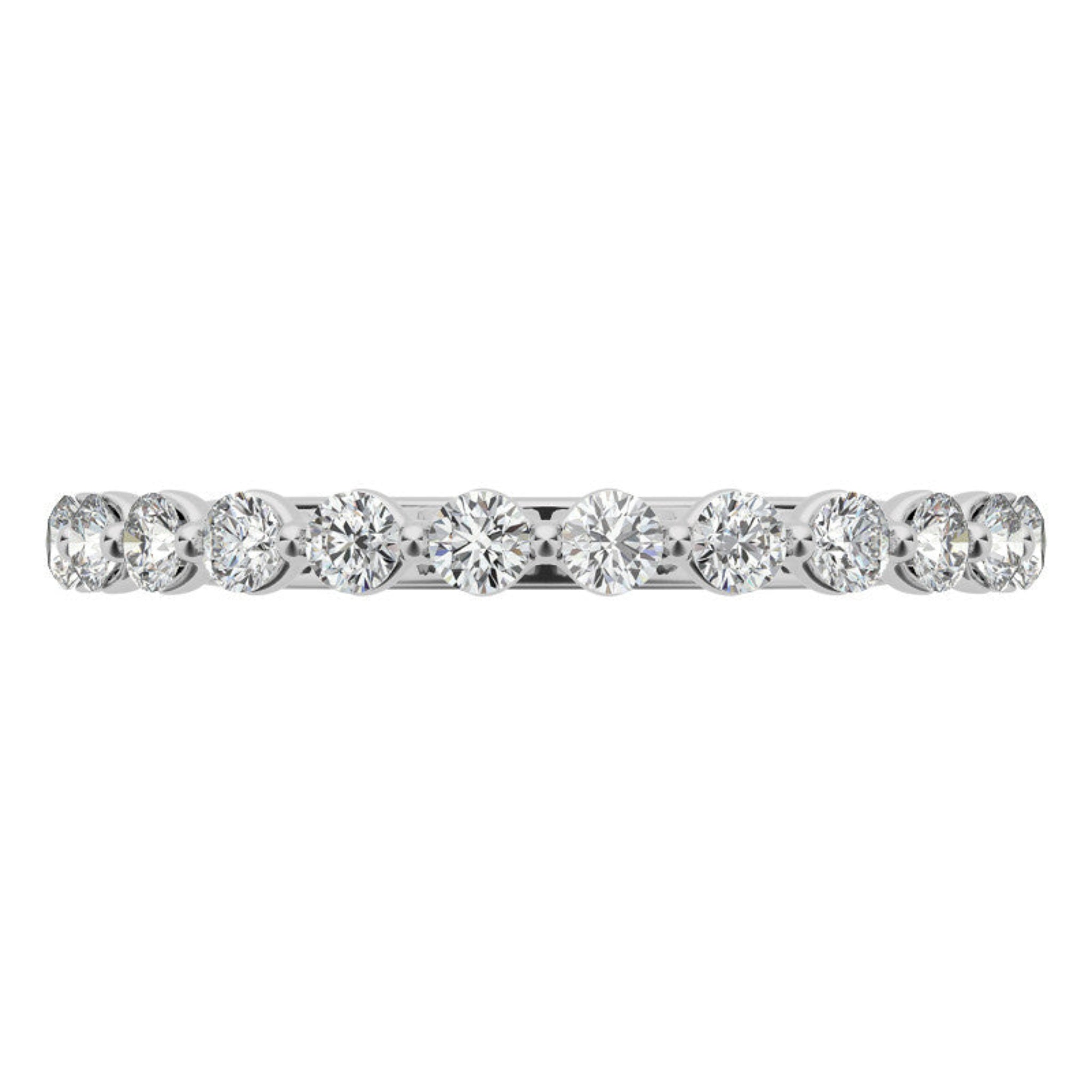 Sterling Silver Elegant Adjustable Round Diamond White Gold Eternity Band For Women