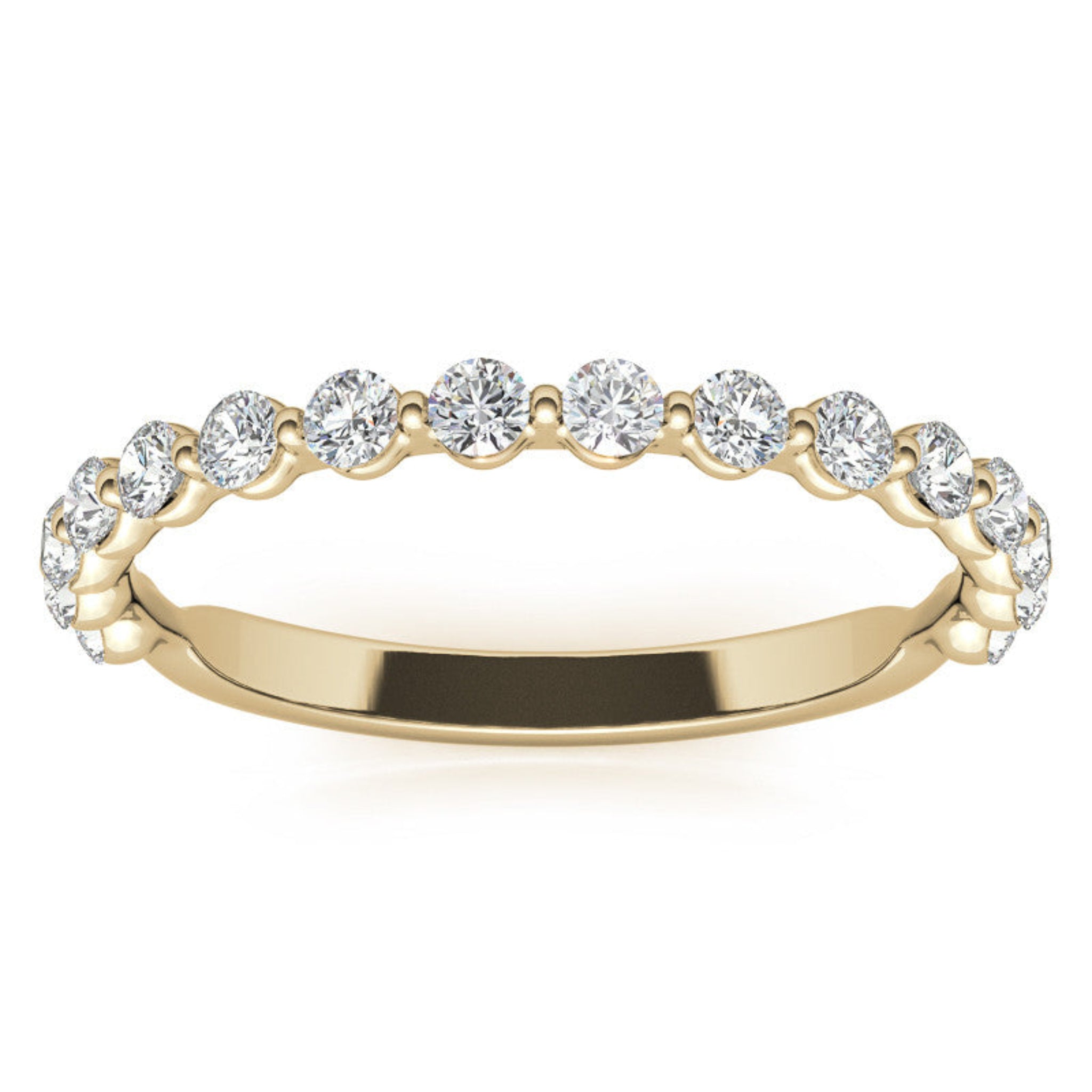 Sterling Silver Elegant Adjustable Round Diamond Yellow Gold Eternity Band For Women