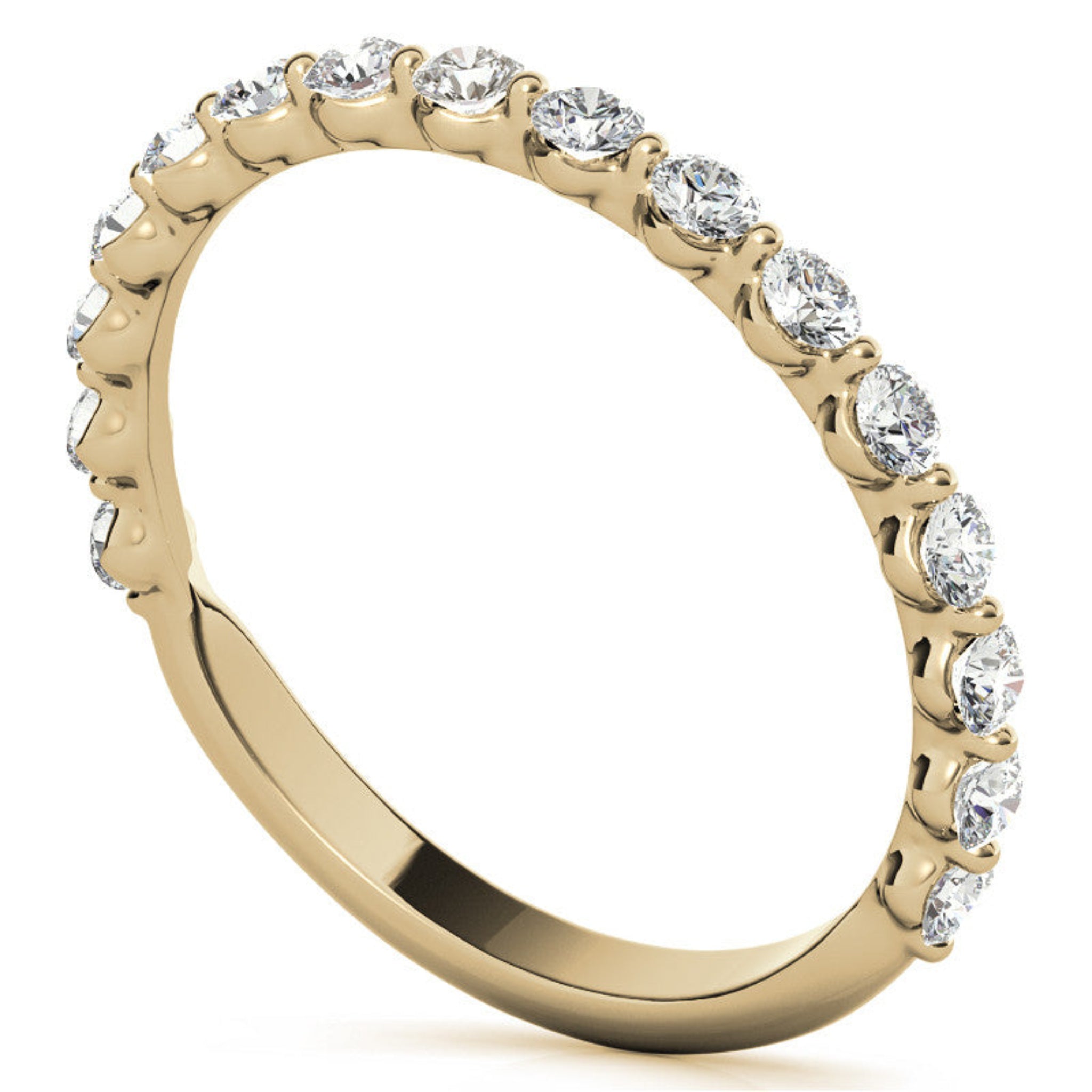 Sterling Silver Elegant Adjustable Round Diamond Yellow Gold Eternity Band For Women