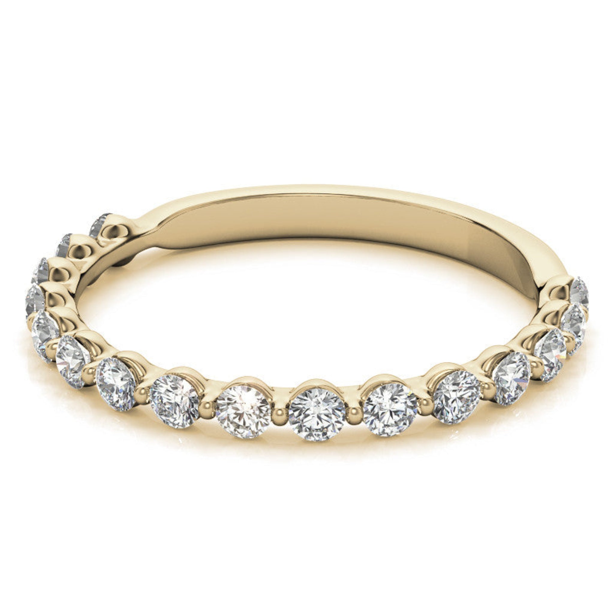 Sterling Silver Elegant Adjustable Round Diamond Yellow Gold Eternity Band For Women