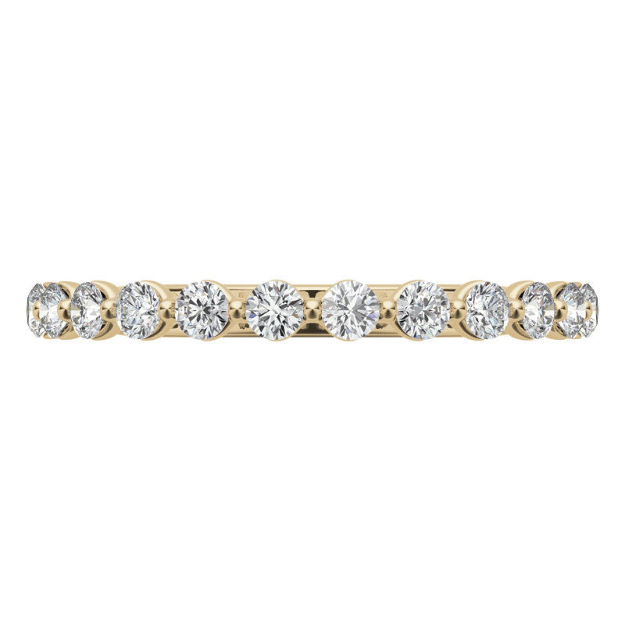 Sterling Silver Elegant Adjustable Round Diamond Yellow Gold Eternity Band For Women