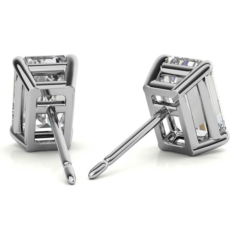 925 Sterling Silver Gleaming Rectangle Solitaire Set of earrings and Pendant