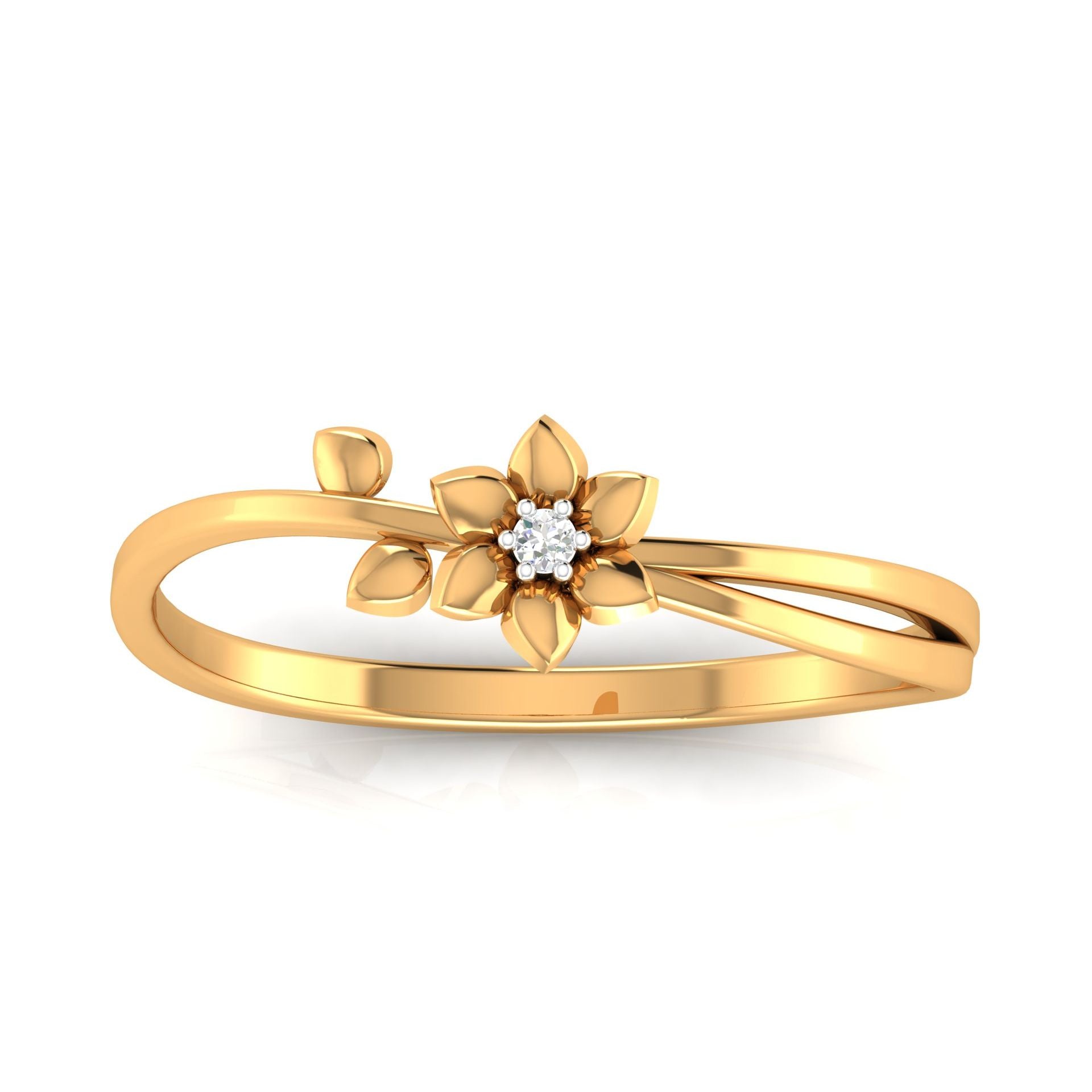 Silver Yellow Gold Plated Adjustable Blossom Flower Elegant Ring For Women