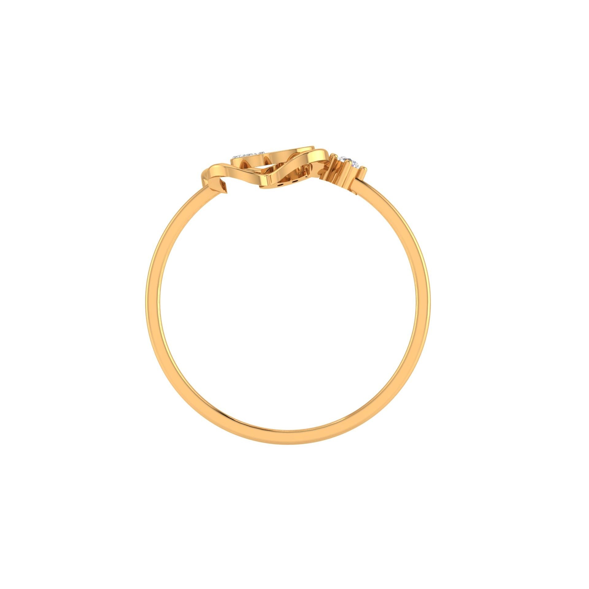 Yellow Gold Plated Adjustable Open Floral Silver Elegant Ring For Women