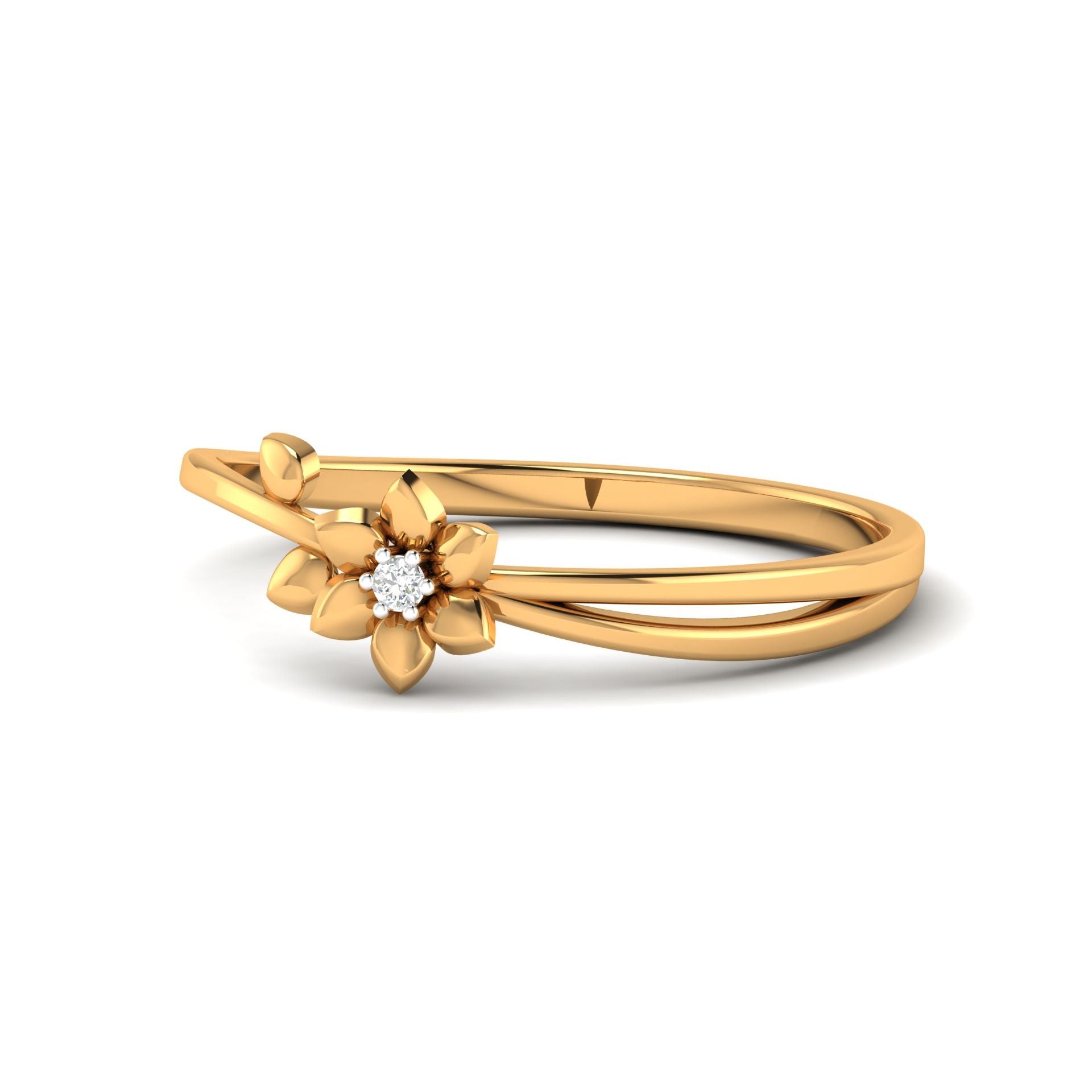 Silver Yellow Gold Plated Adjustable Blossom Flower Elegant Ring For Women